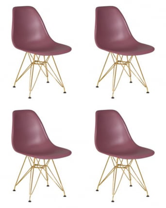 Стул обеденный ДОБРИН ДСР (ножки золотые, цвет пыльная роза (НКС-П-11)) 4 шт / DOBRIN DSR (NX-P-11))_0