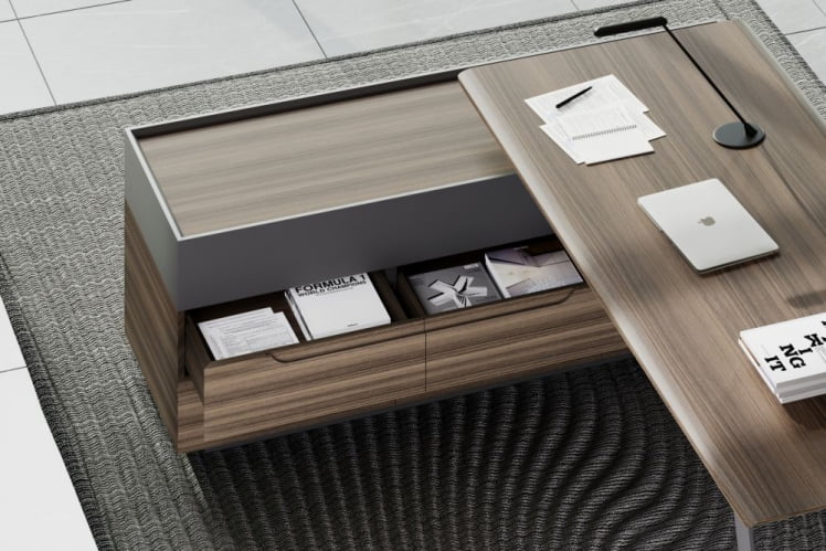 Стол руководителя на опорной тумбе QUARTZ QZ.0101.BW+QZ.0201.BW.GF.R левый_9