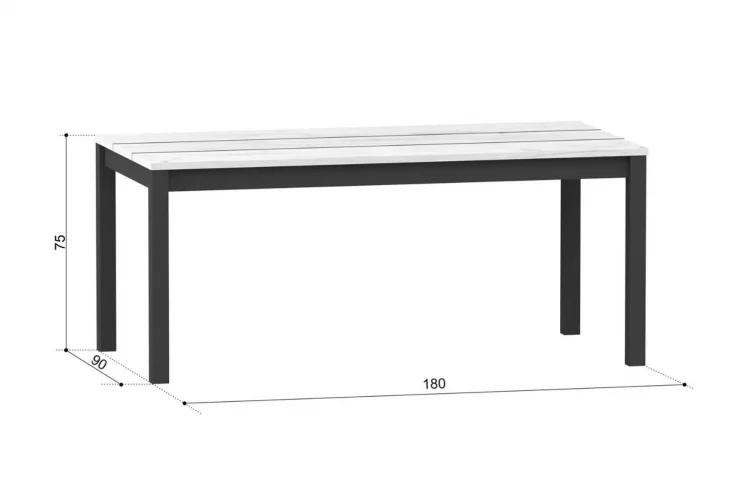 Стол Техно ЛД.678.040.000 Дуб Крафт белый/Чёрный_1