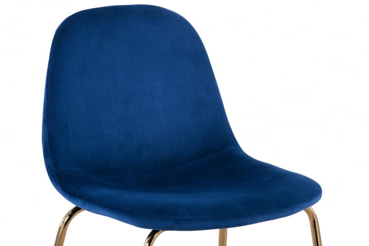 Стул полубарный Валенсия велюр Синий золотые ножки_6
