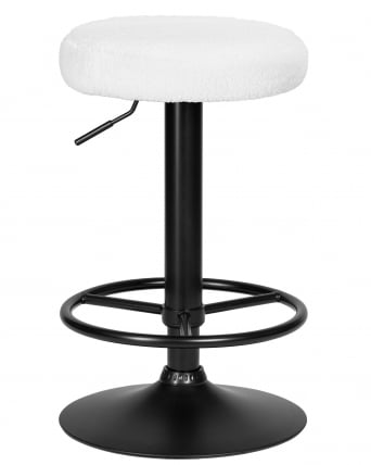 Табурет барный ДОБРИН ТЕДДЙ БЛАCК (белый букле (13)) / DOBRIN TEDDY BLACK_0