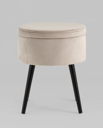 Пуф Клайс с ящиком велюр Светло-серый_3