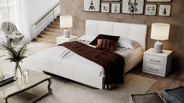 Кровать Элис с мягкой обивкой  тип 1 Светлая_2