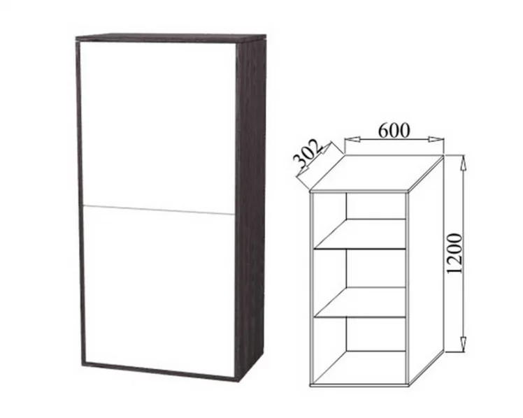 Шкаф навесной Куб К05 Белый софт Дуб ирландский_1