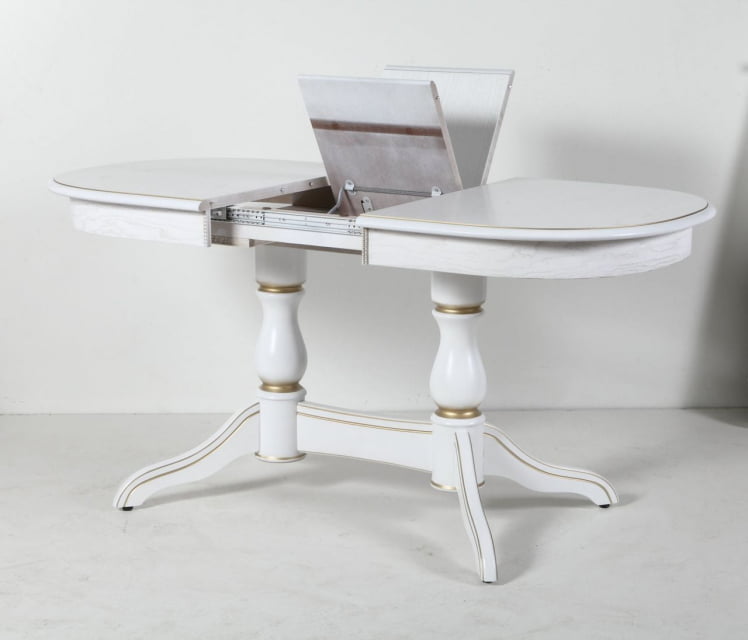 Стол обеденный раскладной Лира (1,2м) тон 1 с золотой патиной_2