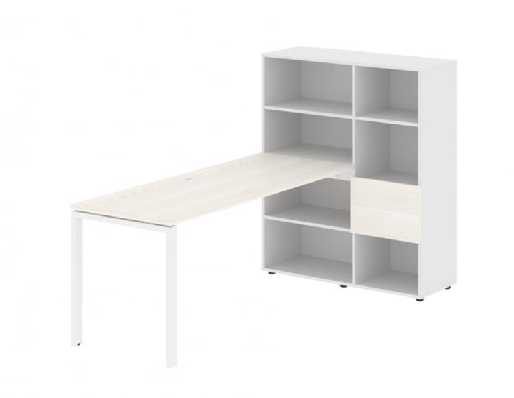 Рабочая станция EDIS EURST 1117 Ясень Траун Белый Белый_0