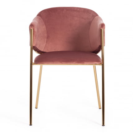 Кресло KRONOS (mod. 8158) металл/вельвет, коралловый/золотые ножки, V062-23_4