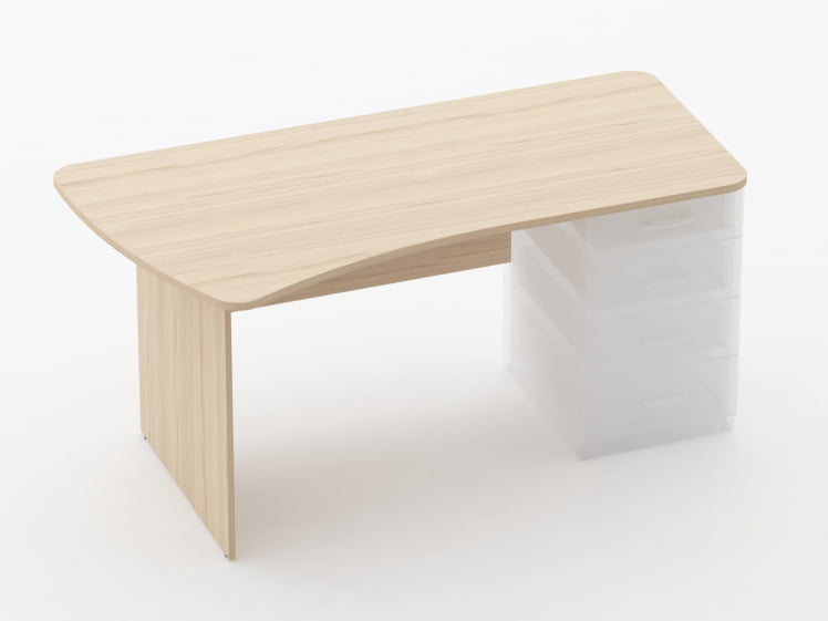 Стол эргономичный под встроенную тумбу Glassy 1.121.16Л Орех_0