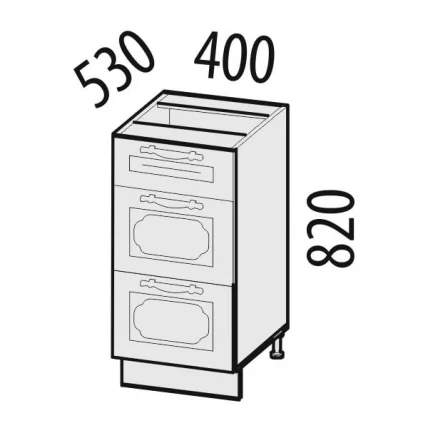 Стол с 3 ящиками (с системой плавного закрывания) Милана 23.90 Сосна Астрид/Ваниль_1