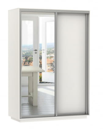 Шкаф-купе двухдверный Экспресс Дуо Медиум 1600х2200х Белый снег / 1600х2200h_0