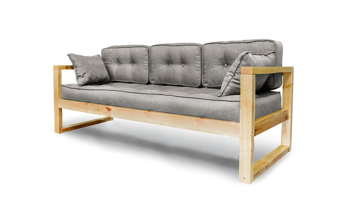 Диван трехместный DEmoku Д-3 серый-натуральный_0