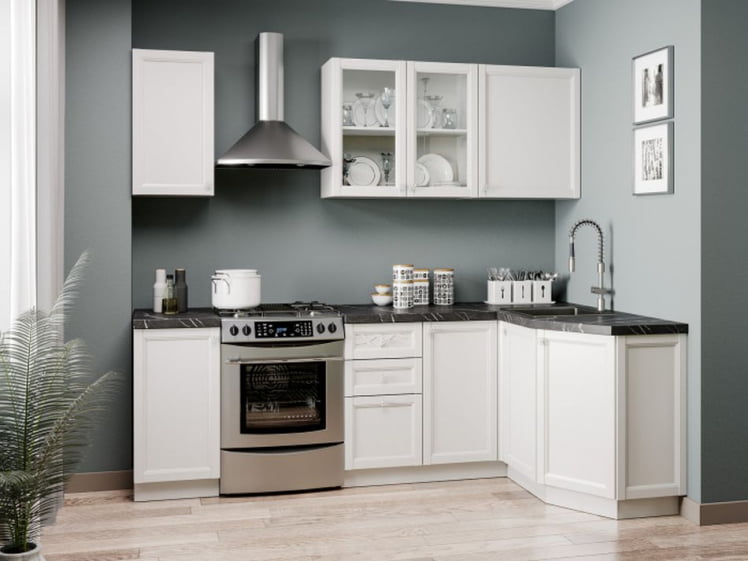 Шкаф кухонный 800 высокий со стеклом Джулия ЛД 284.460.000.030 Белый_2