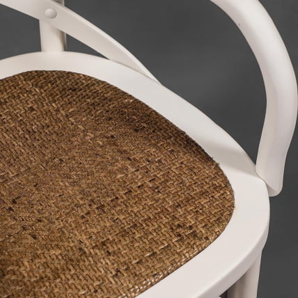 Стул с подлокотниками CРОСС (мод.CБ2008) дерево береза, 91х55х52см, буттер вхите / CROSS (mod.CB2008) butter white_7