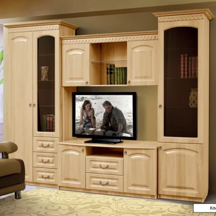 Тумба под ТВА угловая Гармония-4 Дуб беленый Туя светлая_2