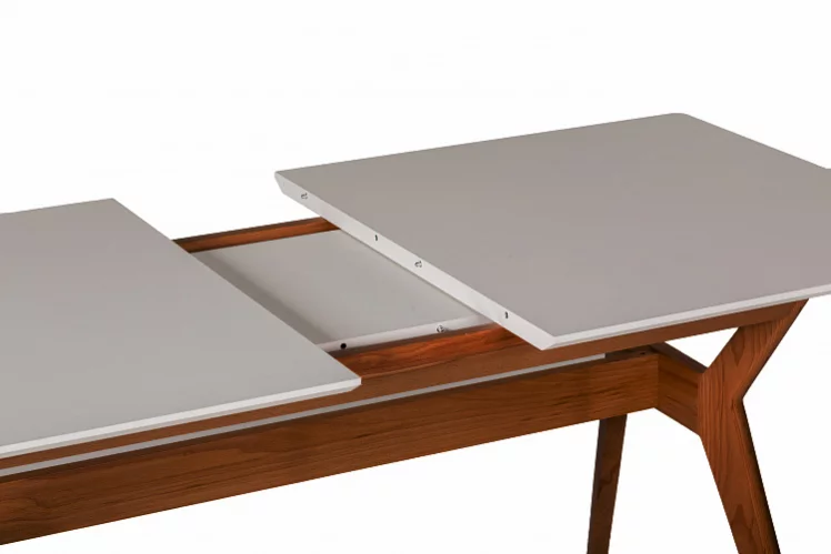 Стол раскладной Нарвик 120-160 ОРЕХ-Белый_4