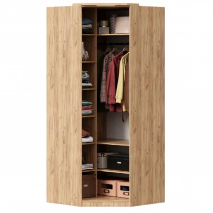 Шкаф угловой с декоративными накладками Фиджи ЛД 659.248.000 Дуб Золотой Белый_2