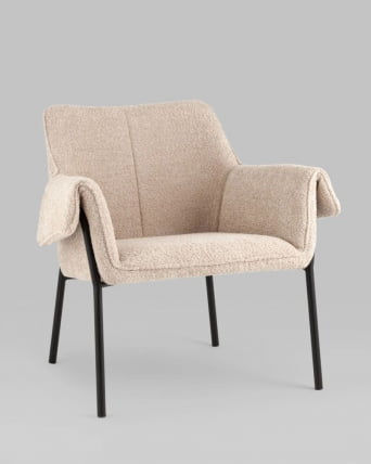 Кресло лаунж Бесс альпака Бежевый_2