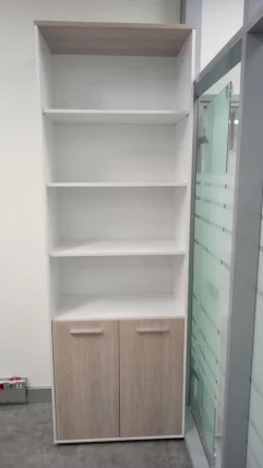 Шкаф 5 широкий верх открытый, низ закрытый Deka 10.23.111 Дуб Сантана светлый/Белый_5