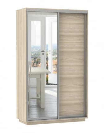 Шкаф-купе двухдверный Экспресс Дуо Медиум 1200х2400h Ясень шимо светлый_0