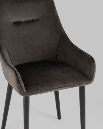 Стул Джоан велюр Темно-коричневый_7
