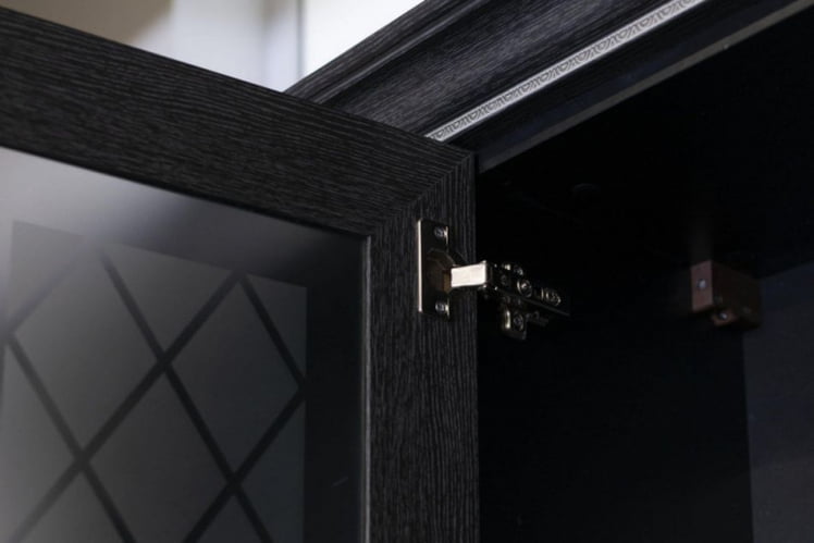 Шкаф кухонный 450 со стеклом Италия ЛД 275.337.000 Черный Дуб темный_1