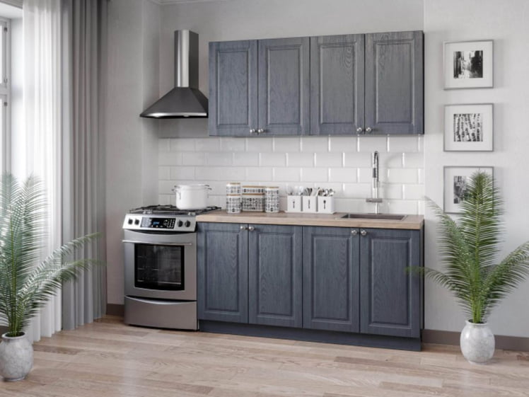 Шкаф кухонный 600 Мокка ЛД 274.350.000.156 Черный Дуб фактурный антрацит_1