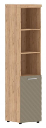 Шкаф колонка с глухой малой дверью и топом (левый) Torr LUX TLHC 42.5 L Дуб Бофорд Капучино_0