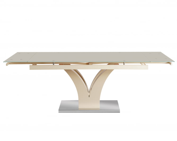 Стол обеденный Верона раскладной 160-220*90 глянцевый Бежевый_3