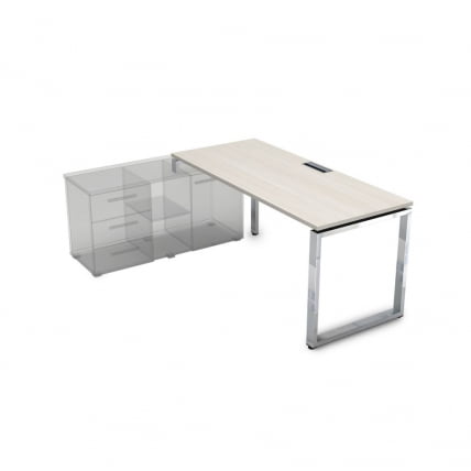 Стол рабочий, прямолинейный три опоры, левый GLOSS LINE НСТЛ-О.995 Ivory_0