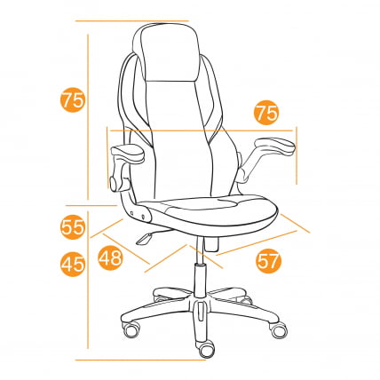 Кресло BAZUKA кож/зам, серый/белый , 2TONE/2TONE перф/36-01_21