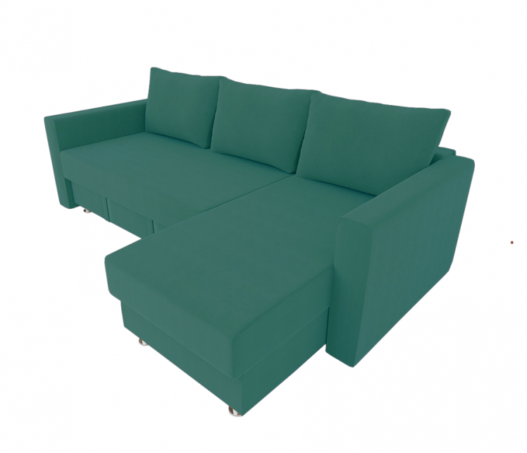 Диван угловой с подлокотниками Мадрид (Berhouse) Цвет фасада: Азур Велюто 44; Тип: Левый/правый; Материал фасада: Металл/Велюр_0