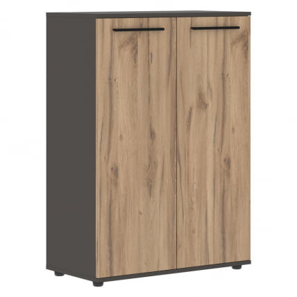 Шкаф с глухими средними дверьми ЕДИС ЕМCС 85.1 Дуб Денвер светлый Черный Мокко / EDIS EMCS_0