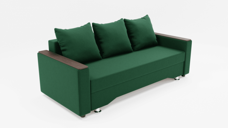Диван Квадро-2 ППУ (ЗР) Цвет фасада: Зеленый; Тип: Прямой; Материал фасада: Металл/Велюр_0