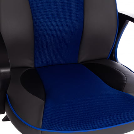 Кресло РАCЕР кож/зам/ткань, металлик/синий, 36/10 / RACER_8