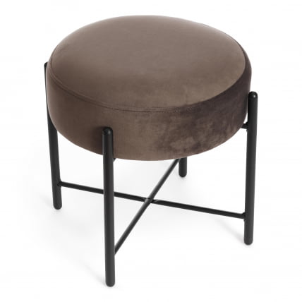 Банкетка AMBER металл, ткань, 41*41*40 см, темно-коричневый/черный_2