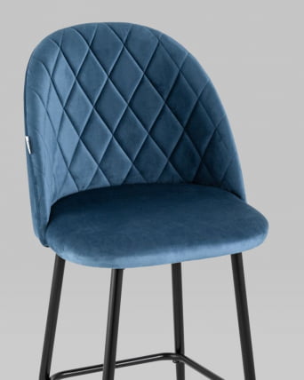 Стул барный Марсель Б велюр Пыльно-синий_6