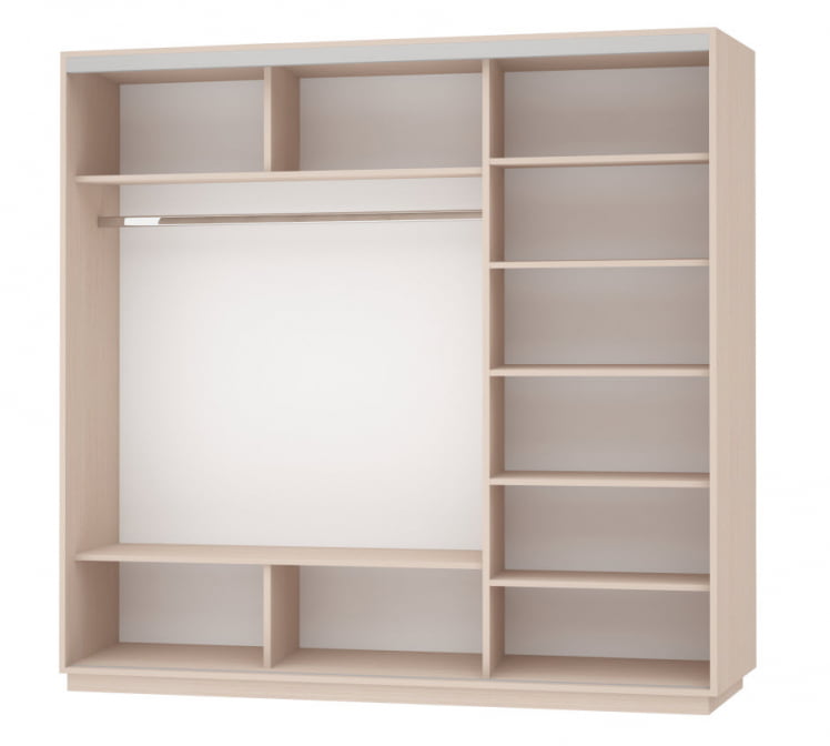 Шкаф-купе трехдверный Экспресс Трио Элемент 1800х2200х Белый снег / 1800х2200h_1