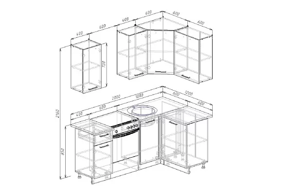 Гарнитур кухонный угловой 2000 Жемчуг 2000х1200_1
