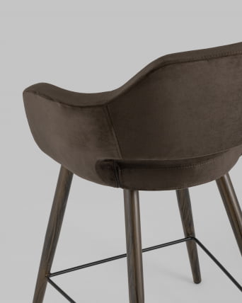 Стул полубарный Саймон ПЛ велюр Темно-коричневый_6