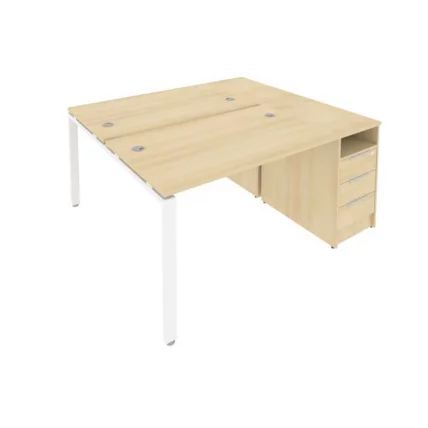 Рабочая станция с опорной тумбой Метал Сйстем Б.РС-СТП-2.2 Акация/Белый / Metal System_0