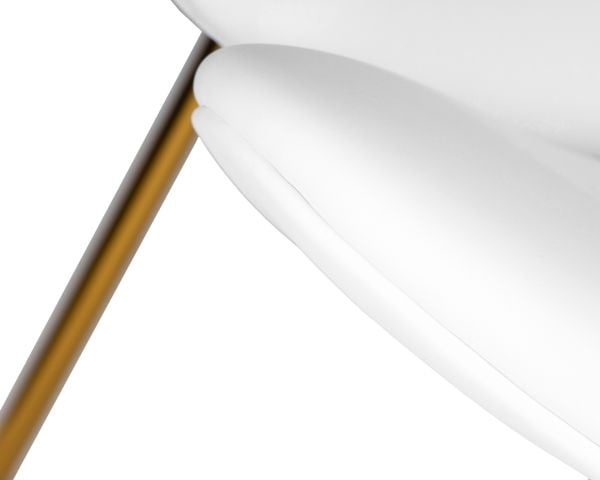 Кресло дизайнерское ДОБРИН ЕМИЛЙ (белый винил ЙП17, золотое основание) 2 шт / DOBRIN EMILY YP17,_2