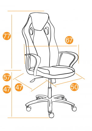 Кресло РАCЕР кож/зам/ткань, металлик/синий, 36/10 / RACER_18