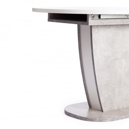 Стол обеденный SATURN ЛДСП, 120-160x80x75,5 см, Бетон/Белый_11