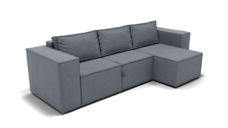 Диван Хилтон-3 угол левый/правый (ЗР) Цвет фасада: Серый; Тип: Левый/правый; Материал фасада: Металл/Велюр_0