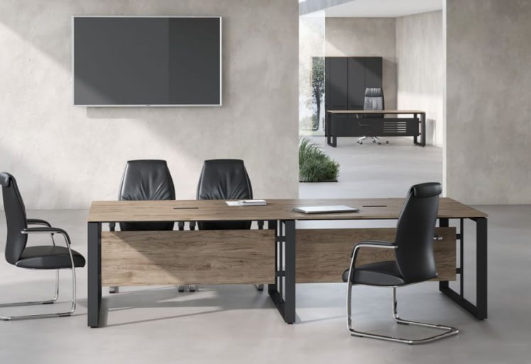 Комплект мебели для кабинета руководителя ENIO №5 Кария Пальмира Антрацит_0