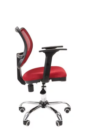 Офисное кресло для оператора CХАИРМАН 450 Хроме Нев Красный / CHAIRMAN Chrome New_2