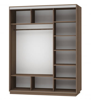 Шкаф-купе трехдверный Экспресс Трио Элемент 1800х2400х Ясень шимо тёмный / 1800х2400h_1