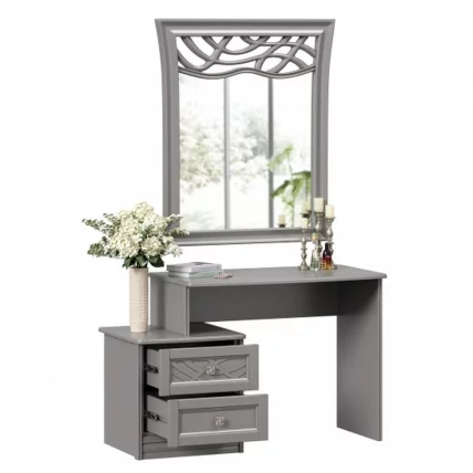 Столик туалетный Джулия с зеркалом ППУ Оникс серый_3
