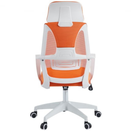 Кресло руководителя CХАИРМАН CХ636 ткань/сетка оранжевый, белый пластик (М) / CHAIRMAN CH636 (M)_4