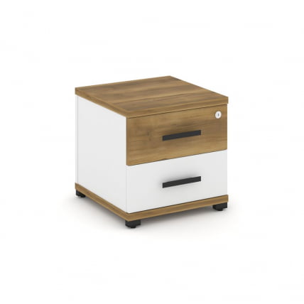 Тумба приставная с 2-мя ящиками CONCEPT CN.TUP-001 B/W Сандал Янтарный Белый бриллиант Черный_0